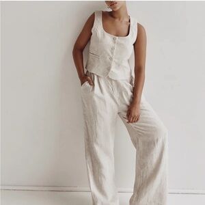 DISSH NORAH NATURAL LINEN PANT